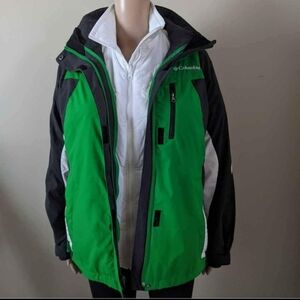 Columbia 3 in 1 Omni-Tech Green jacket, women's small